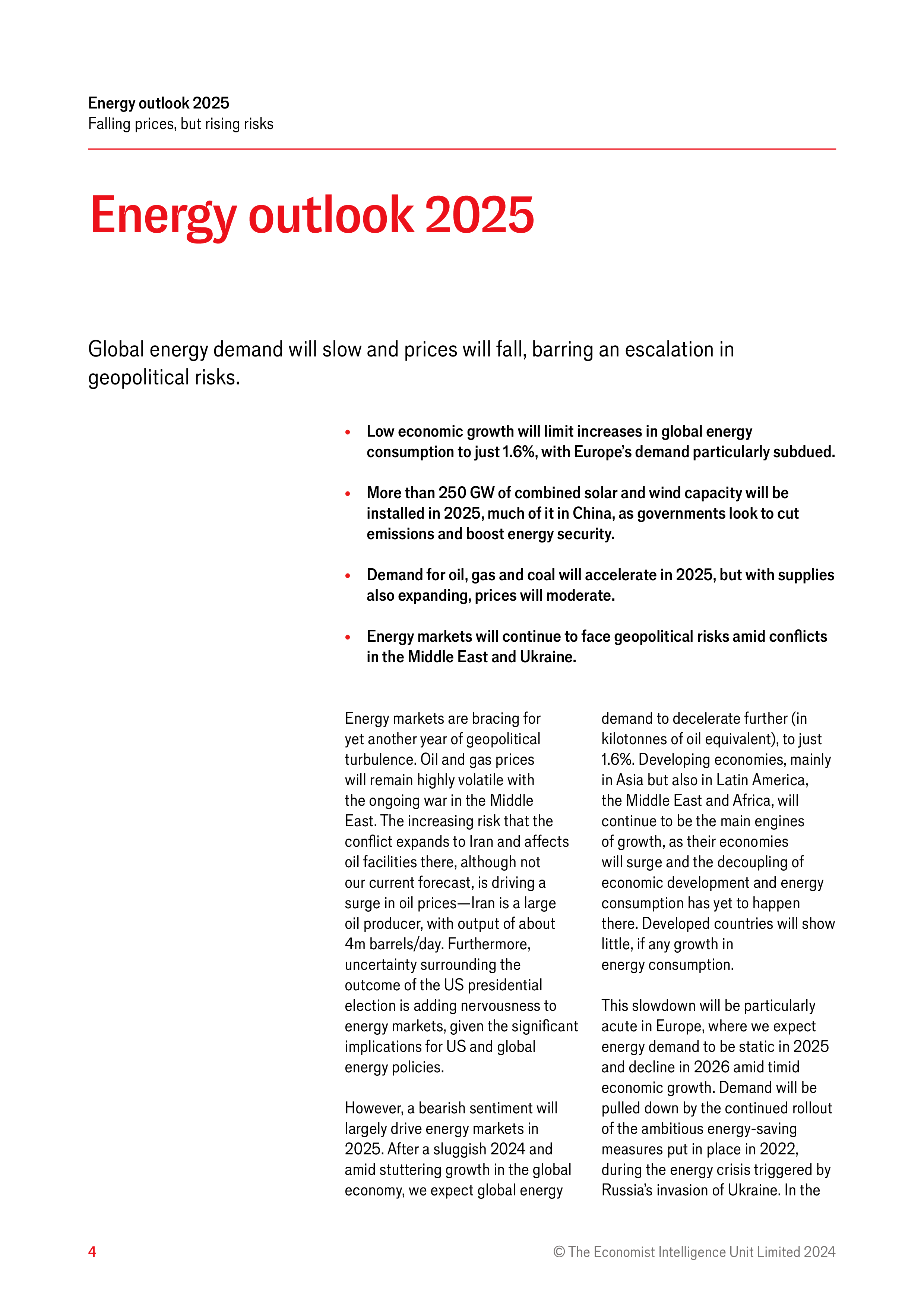经济学人智库EIU2025年能源展望报告价格下降风险上升英文版14页